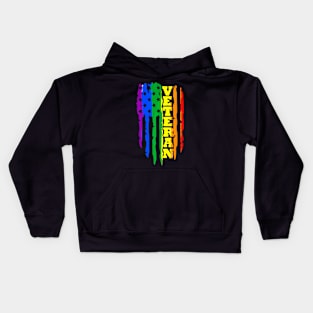 Veteran LGBT Gay Pride  American Flag Military Kids Hoodie